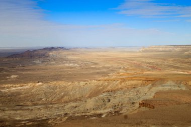 Mangystau bölgesi, Kokesem bölgesi, Kazakistan. Orta Asya Panoraması.
