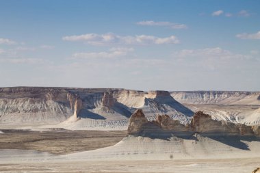 Bozzhira Vadisi hava manzarası, Mangystau bölgesi, Kazakistan. Güzel Orta Asya simgesi
