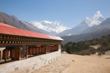 Tengboche monastery with peaks in background, Everest base camp trek, Nepal