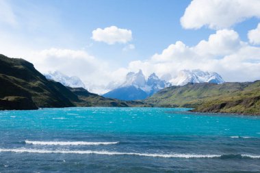 Şili Patagonya manzarası, Torres del Paine Ulusal Parkı, Şili.