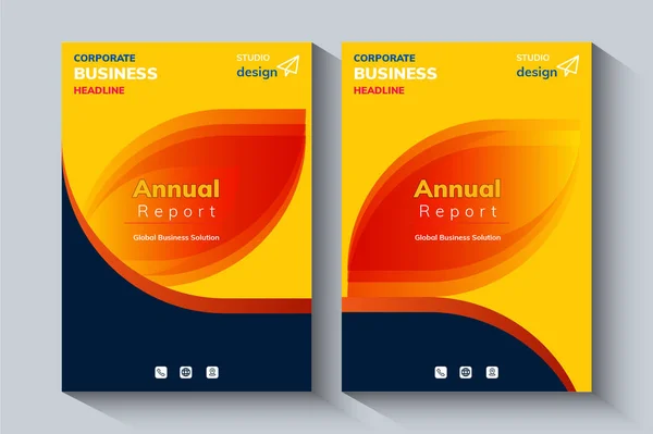 Yıllık Rapor Tasarım Şablonu. Şirket broşürü, broşür, portföy, katalog, banner, poster, dergi kapağı, broşür, Etc kavramı.