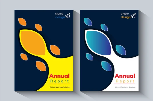 Yıllık Rapor Tasarım Şablonu. Şirket broşürü, broşür, portföy, katalog, banner, poster, dergi kapağı, broşür, Etc kavramı.