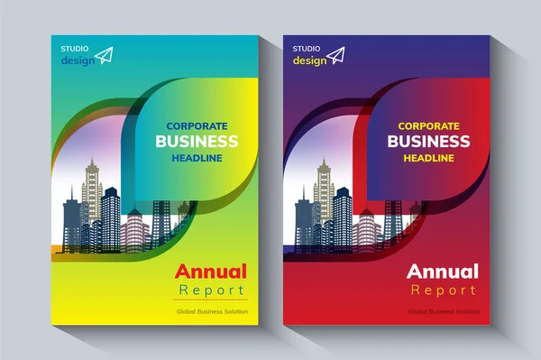 Yıllık Rapor Tasarım Şablonu. Şirket broşürü, broşür, portföy, katalog, banner, poster, dergi kapağı, broşür, Etc kavramı.