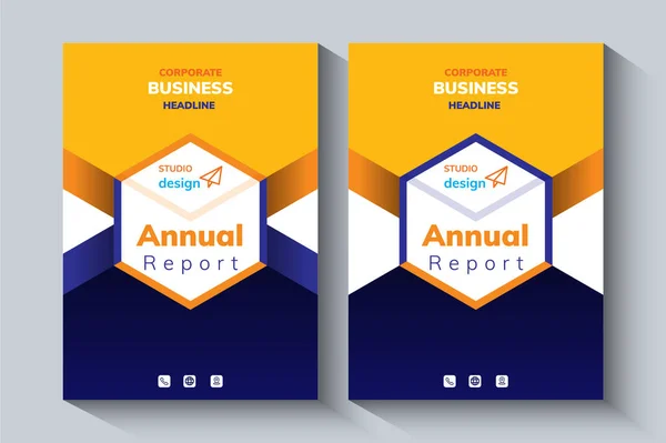 Yıllık Rapor Tasarım Şablonu. Şirket broşürü, broşür, portföy, katalog, banner, poster, dergi kapağı, broşür, Etc kavramı.