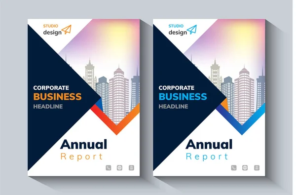 Yıllık Rapor Tasarım Şablonu. Şirket broşürü, broşür, portföy, katalog, banner, poster, dergi kapağı, broşür, Etc kavramı.