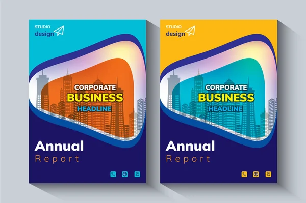 Yıllık Rapor Tasarım Şablonu. Şirket broşürü, broşür, portföy, katalog, banner, poster, dergi kapağı, broşür, Etc kavramı.