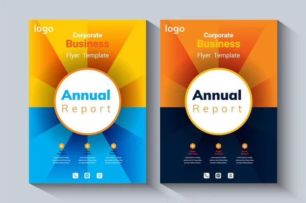 Annual Report Layout Design Template Corporate Business Flyer Background Catalog — Stock Vector