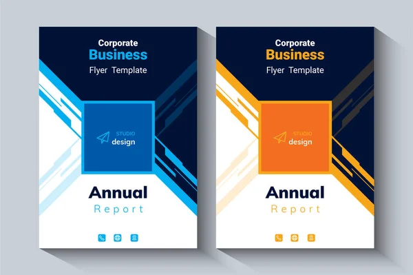 Annual Report Layout Design Template Corporate Business Flyer Background Catalog — Stock Vector