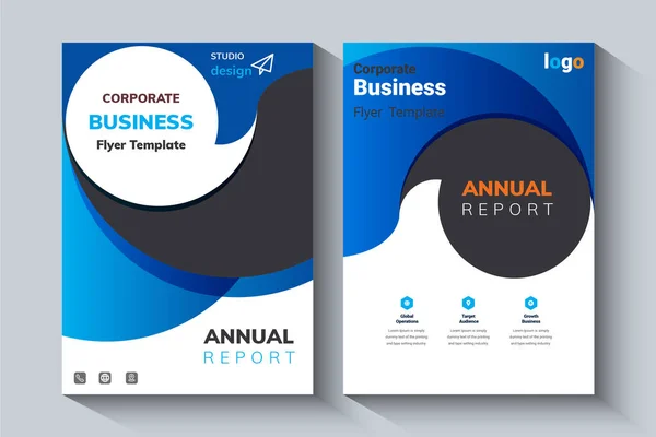 Jaarverslag Layout Design Template Corporate Business Flyer Achtergrond Catalogus Omslag — Stockvector