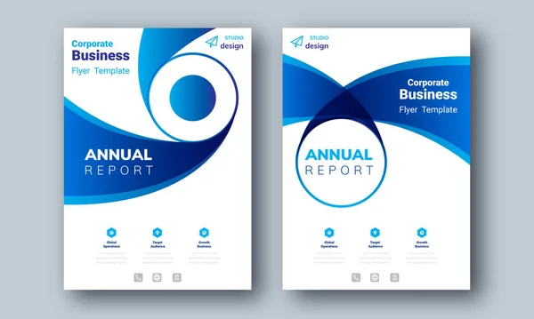 Mavi Yıllık Rapor Tasarım Şablonu. Şirketler Arkaplanı, Katalog, Kapak, Broşür, Dergi, Poster, Şirket Sunumu, Portföy, Flyer, Banner, Web Sitesi, Etc Tasarım Fikri.