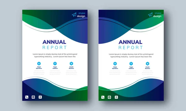 Dalga mavisi yeşil yıllık rapor düzenleme şablonu. Şirketler Arkaplanı, Katalog, Kapak, Broşür, Dergi, Poster, Şirket Sunumu, Portföy, Flyer, Banner, Web Sitesi, Etc Tasarım Fikri.
