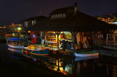 Seattle Gölü Birlik Kayıkhanesi Gece Fotoğrafçılığı Manzarası