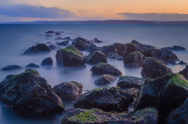Batı Seattle Günbatımı Gündoğumu Sescape Uzun Pozlama