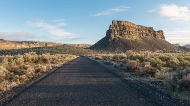 Coule Desert Yolu Manzarası - Grant County, Washington.