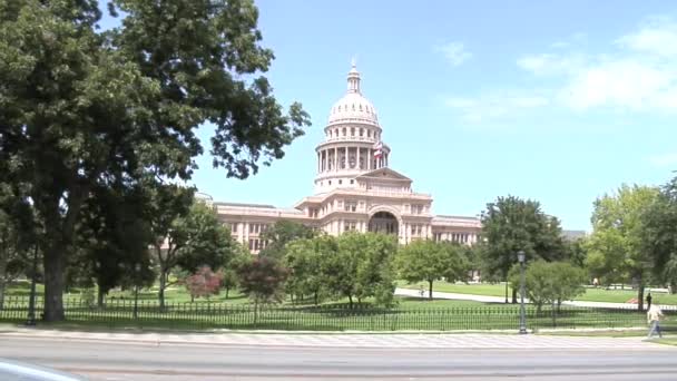 Внешний вид Капитолия штата Техас — стоковое видео