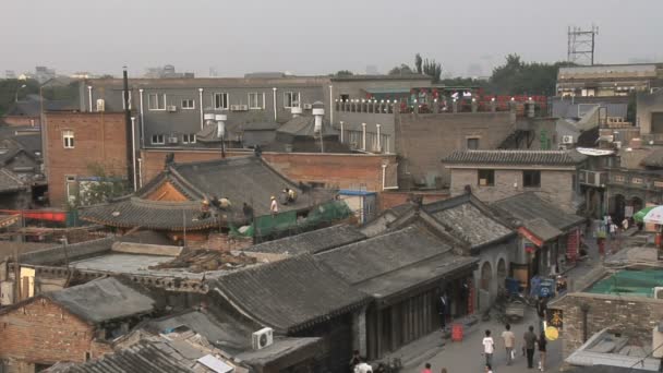 Barrio de Beijing desde un ángulo alto — Vídeos de Stock