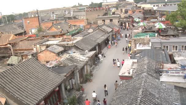 Barrio de Beijing desde un ángulo alto — Vídeo de stock