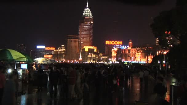 Shanghai stad liv på natten Stockvideo