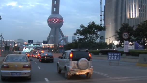 Шанхайский трафик — стоковое видео