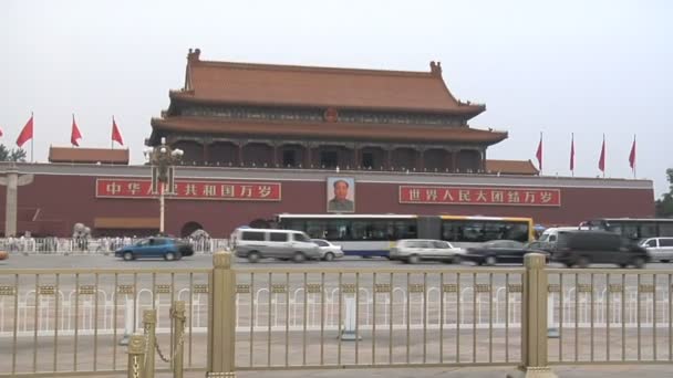 Plaza de Tiananmen en Beijing China — Vídeos de Stock