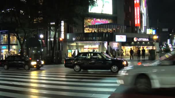 Downtown Tokyo Shinjuku Area at Night — Stock Video