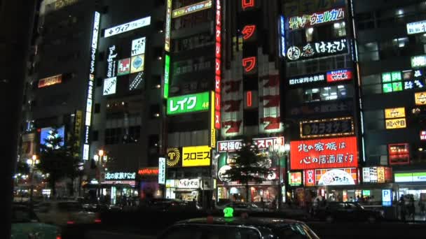 Downtown Tokyo Shinjuku Area at Night — Stock Video