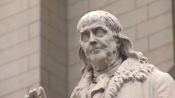 Benjamin Franklin άγαλμα στην Washginton Dc — Αρχείο Βίντεο