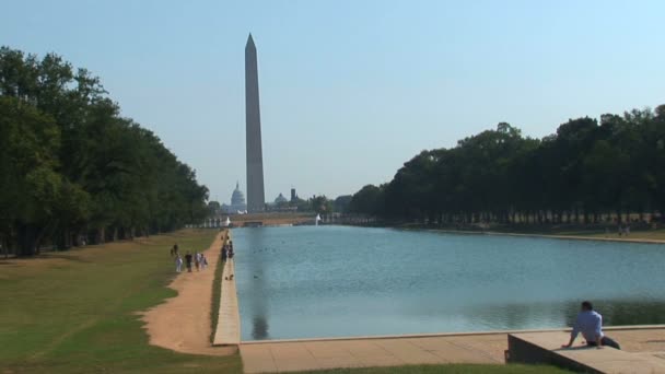 Monumento a Washington e National Mall em Washington DC — Vídeo de Stock