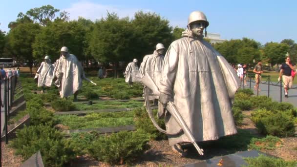 Korean War Veterans Memorial in Washington DC — Stock Video