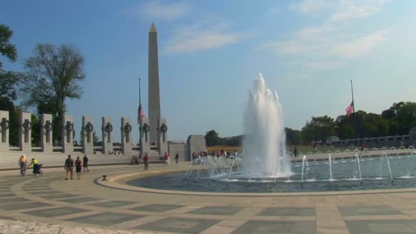 Memorial da Segunda Guerra Mundial em Washington DC — Vídeo de Stock