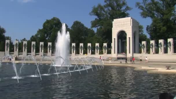 Memorial da Segunda Guerra Mundial em Washington DC — Vídeo de Stock