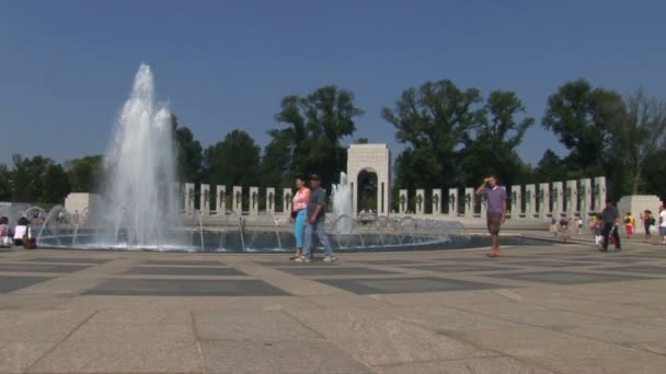 Memorial da Segunda Guerra Mundial em Washington DC — Vídeo de Stock