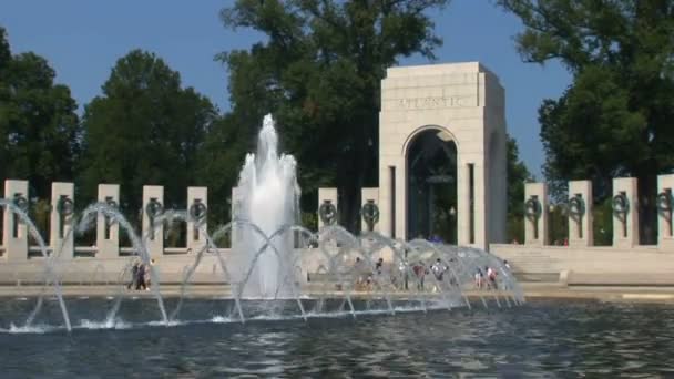 Monumento a la Segunda Guerra Mundial en Washington DC — Vídeos de Stock