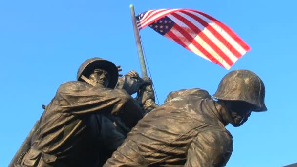 Gedenkteken voor het Amerikaanse Korps Mariniers — Stockvideo