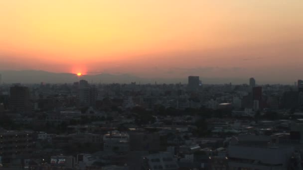 Downtown Tokyo Skyline at Sunset — Stock Video