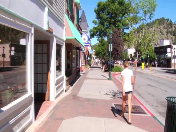 Centrum miasta Estes Park Main Street — Wideo stockowe