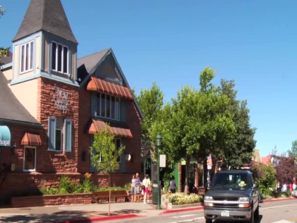 Centro de la ciudad Estes Park Main Street — Vídeo de stock