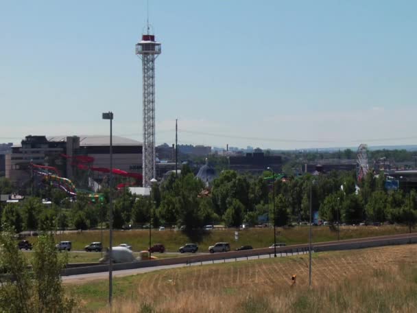 Denver, Colorado'da eğlence parkı — Stok video