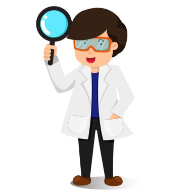 Illustrator bir bilim adamı adam