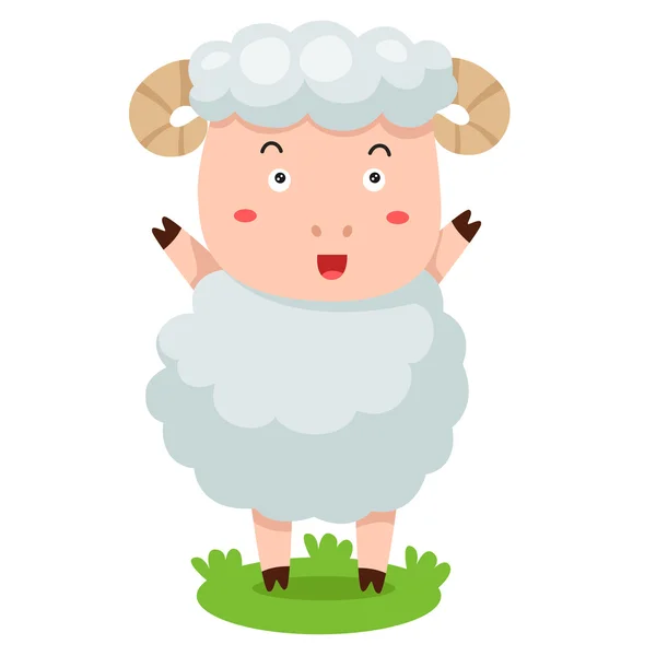 Illustrator of sheep happy — Stock Vector