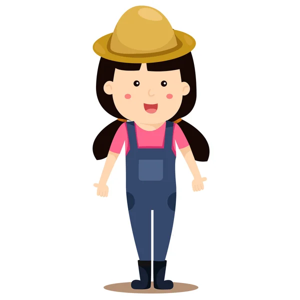 Ilustrador de agricultor menina —  Vetores de Stock