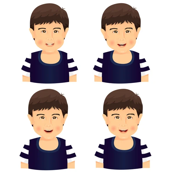 Ilustrador do menino sorrir personagem — Vetor de Stock