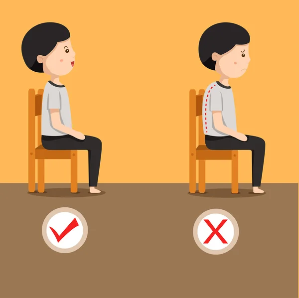 Illustrator of man sitting position on the chair — Stock Vector