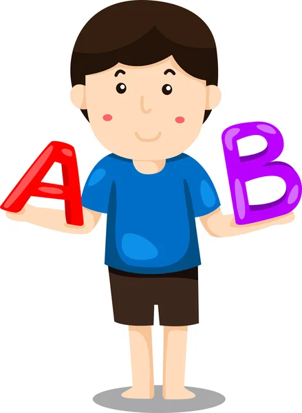 Illustrator van jongen Abc's — Stockvector