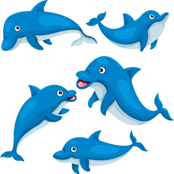 Illustrator des niedlichen Delfins — Stockvektor