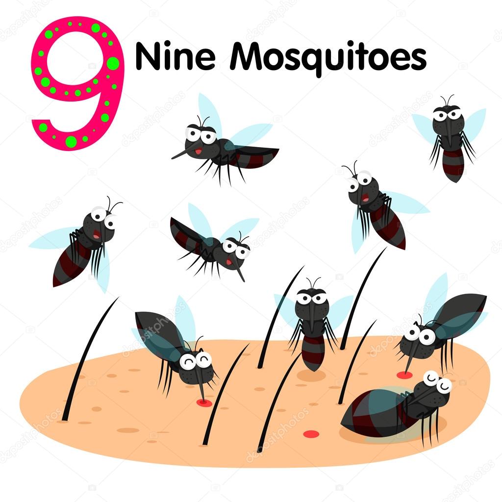 Illustrator of number nine mosquitoes Stock Vector Image by ©chingowinn ...