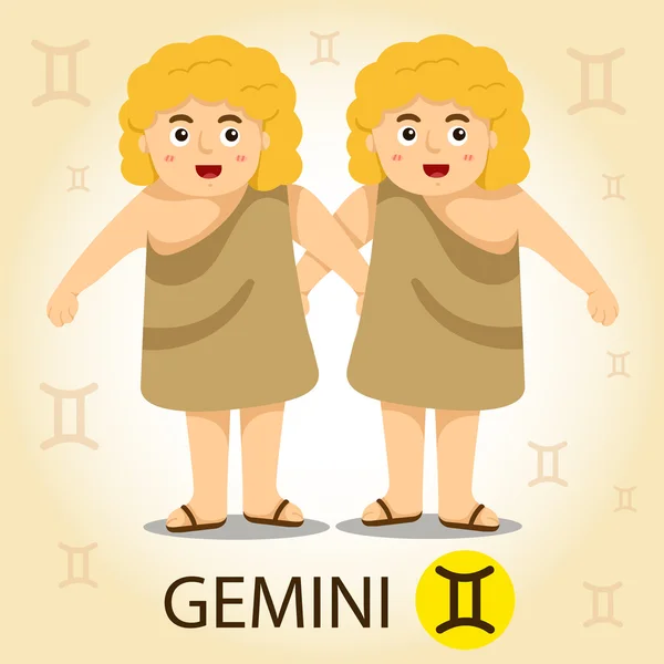 Illustrateur du Zodiaque avec gemini — Image vectorielle