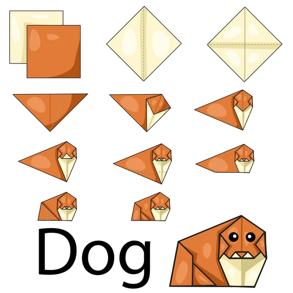 Illustration of dog origami — Stock Vector