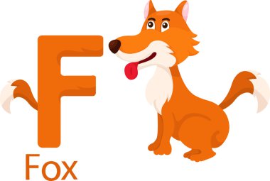 illüstrasyon izole hayvan alfabe f fox ile