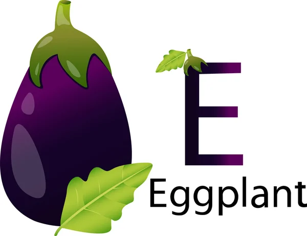 Fonte E avec aubergine — Image vectorielle